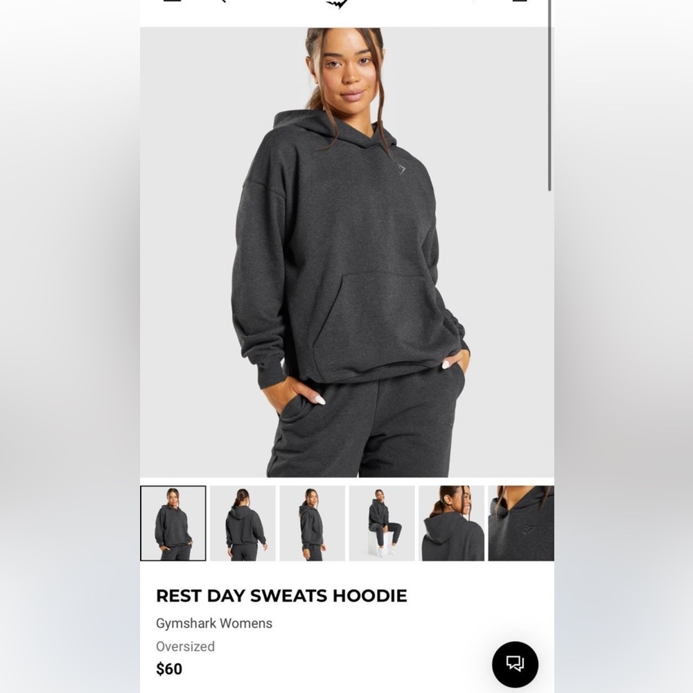 Gymshark Rest Day Hoodie Black Marl